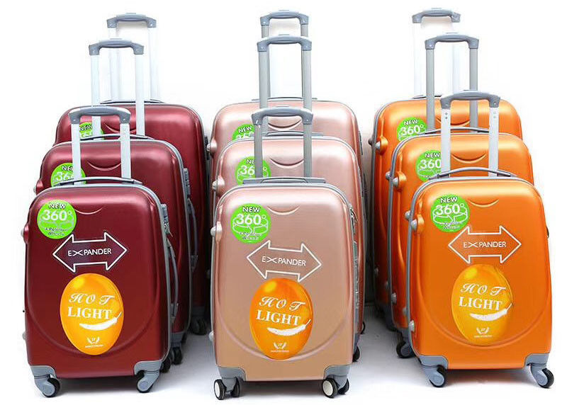 โพลีเอสเตอร์ ทริป ABS PC กระเป๋าเดินทาง หลายสี กันน้ํา TSA Lock