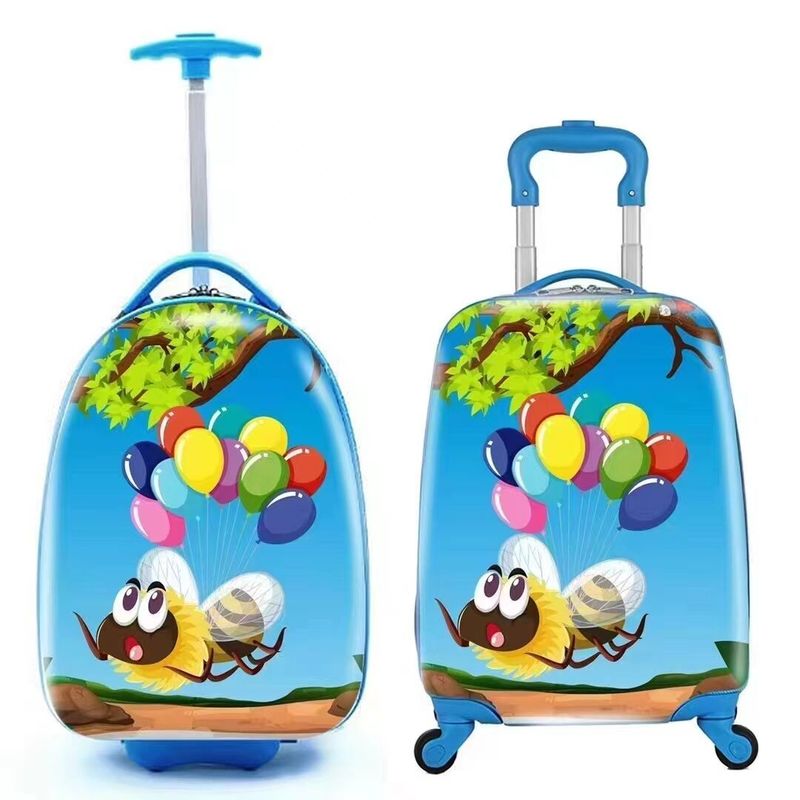 ยอมรับการออกแบบที่กําหนดเอง 18 นิ้ว Abs เด็ก Trolley ขนกระเป๋าเดินทางกับกระเป๋าเป้สําหรับเด็ก
