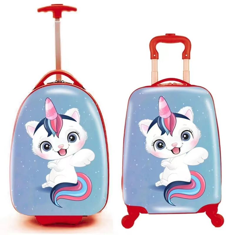 ยอมรับการออกแบบที่กําหนดเอง 18 นิ้ว Abs เด็ก Trolley ขนกระเป๋าเดินทางกับกระเป๋าเป้สําหรับเด็ก