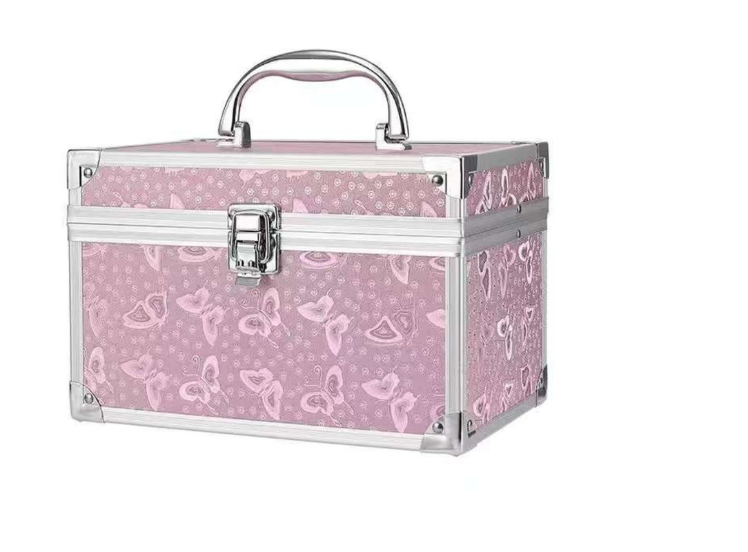 MOQ ต่ํา กระเป๋าสะพาย Vanity Case With Mirror Makeup Brush Case Travel Make Up Box กระเป๋าสะพาย อลูมิเนียม กระเป๋าสะพายเครื่องสําอาง