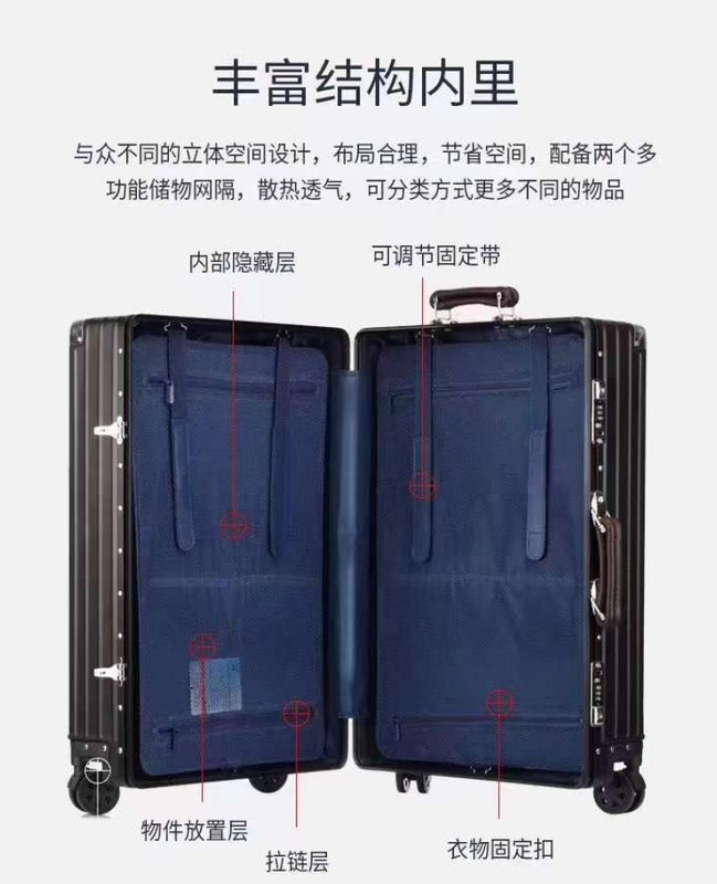 ขายร้อน ชุดกระเป๋าเดินทางกรอบอลูมิเนียม กระเป๋าเดินทางชาย แข็งแรงธุรกิจ ถุงเดินทางขนาดใหญ่