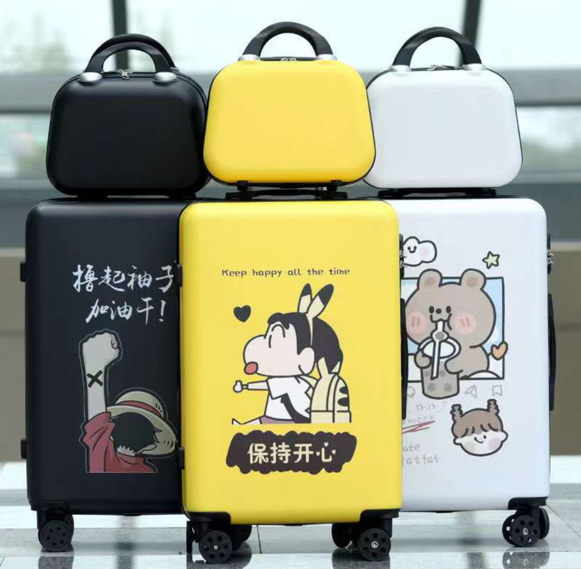 4 ล้อ โลโก้ตามสั่ง DIY Creative Print กระเป๋าเดินทาง กระเป๋ากระเป๋าสตางค์กระเป๋าสตางค์ ABS PC Trolley Carry On Custom Logo กระเป๋าเดินทาง