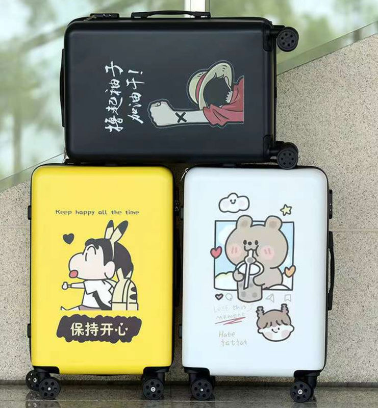 4 ล้อ โลโก้ตามสั่ง DIY Creative Print กระเป๋าเดินทาง กระเป๋ากระเป๋าสตางค์กระเป๋าสตางค์ ABS PC Trolley Carry On Custom Logo กระเป๋าเดินทาง