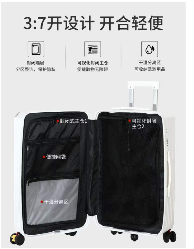 โรงงานออกแบบใหม่ ขายปลีก กระเป๋าเดินทางขนาดใหญ่ พกพาสะพายสินค้า PC ABS หนังแข็ง ล้อหมุน รวมล็อก