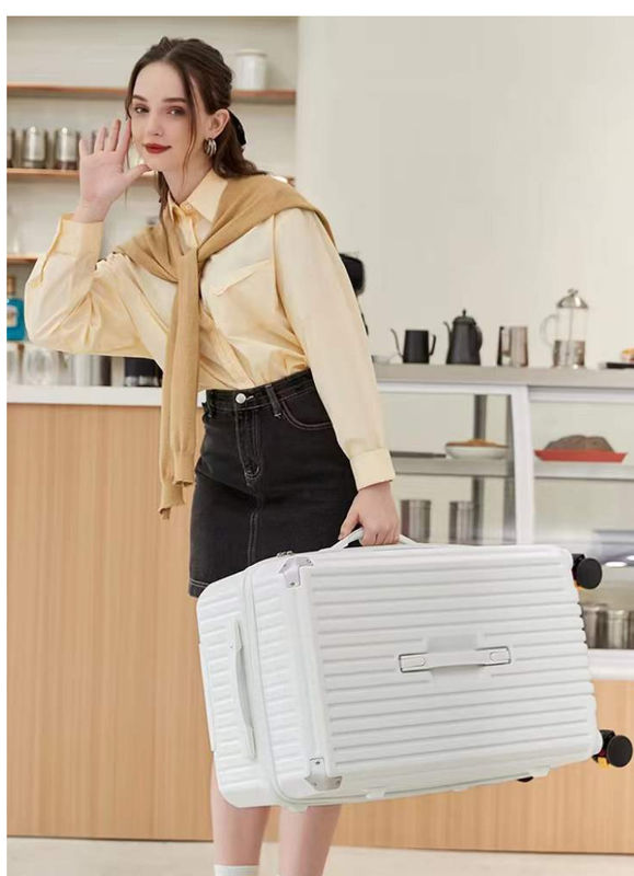 โรงงานออกแบบใหม่ ขายปลีก กระเป๋าเดินทางขนาดใหญ่ พกพาสะพายสินค้า PC ABS หนังแข็ง ล้อหมุน รวมล็อก