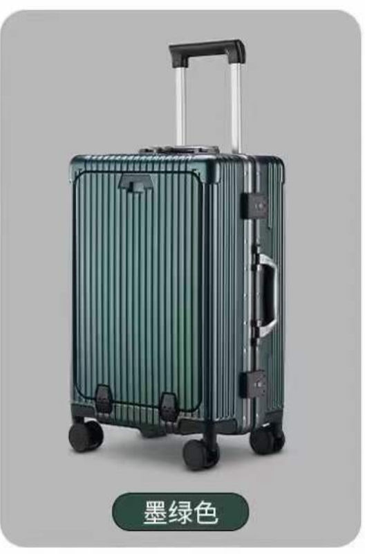 กระเป๋าเดินทาง 24 นิ้ว หน้าเปิด แฮร์ดโคลล์ อลูมิเนียมกรอบ ด้วย USB การชาร์จท่า TSA ล็อค ถ้วยถือและถือโทรศัพท์ขนาดกลาง